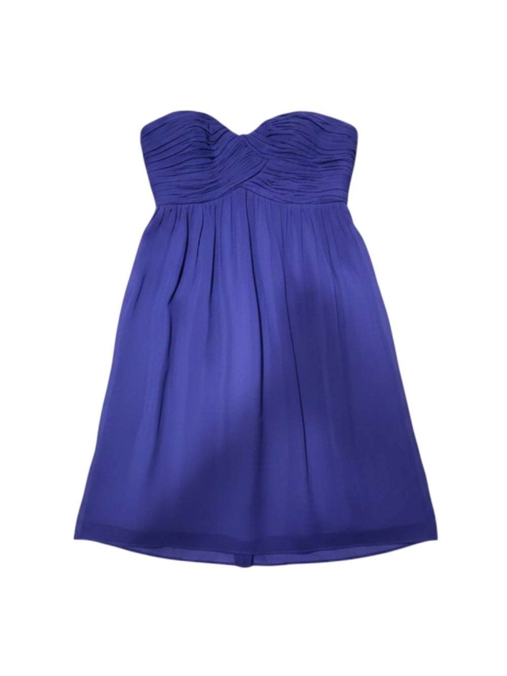 Purple Strapless Sweetheart Chiffon Cocktail Mini Dress Built-in Bra Sz S